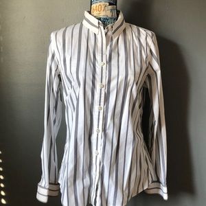 Grey striped Banana Republic dress shirt